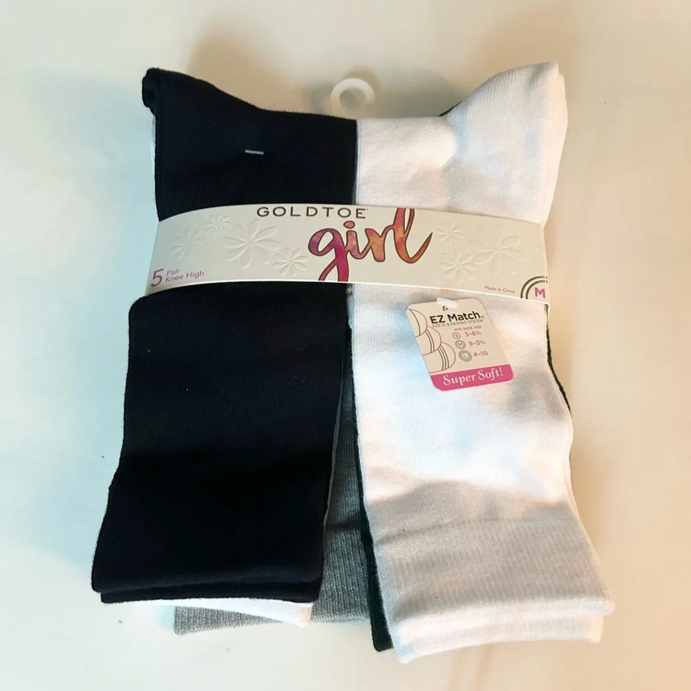 Gold toe Girls Knee High Socks 10 Pairs NWT